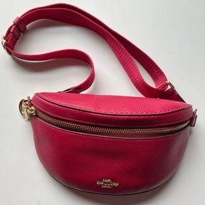 Coach Leather Magenta Fanny Pack